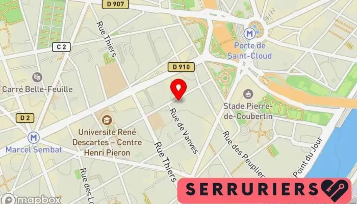 carte de ADC Serrurerie Serrurier à Boulogne-Billancourt