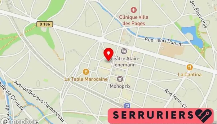carte de Alain Jolivel Serrurerie Serrurier, Fenêtre en aluminium, Magasin de rideaux et stores, Fournisseur de portes, Fournisseur de portes de garage, Atelier de métallerie, Magasin de coffres-forts à Le Vésinet