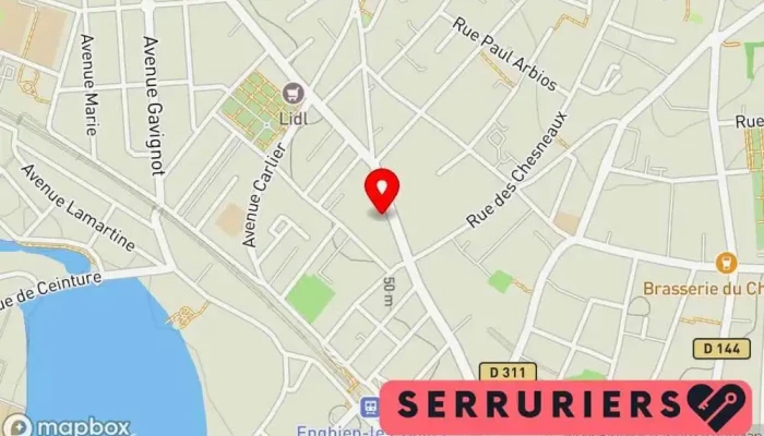 carte de 🥇Alpha services Serrurier, Électricien, Service de serrurerie d'urgence, Boutique de serrurerie, Plombier, Vitrier, Magasin de stores et de rideaux à Enghien-les-Bains