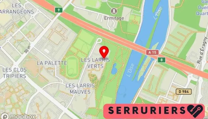 carte de Art Serrures - Serrurier - Jaillant Romain Serrurier, Service de serrurerie d'urgence à Pontoise