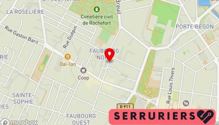 carte de ATLANTIQUE ASSISTANCE SERRURERIE Serrurier à Rochefort