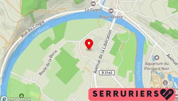 carte de Aux Pieds Nid Clés Cordonnier à Le Bugue