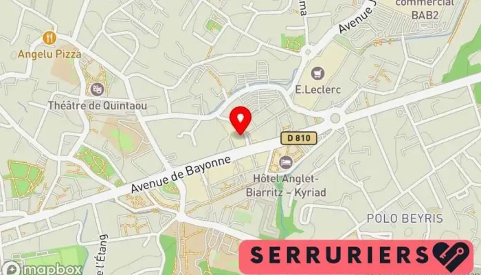 carte de Basca Serrurerie à Biarritz Serrurier, Magasin de rideaux et stores, Fournisseur de portes, Service de serrurerie d'urgence, Magasin de coffres-forts à Anglet