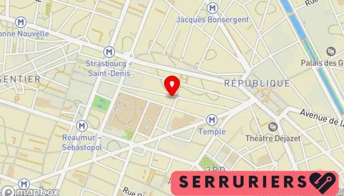 carte de Comptoir Des Serruriers Serrurier, Service de serrurerie d'urgence, Service de reproduction de clés, Boutique de serrurerie à Paris