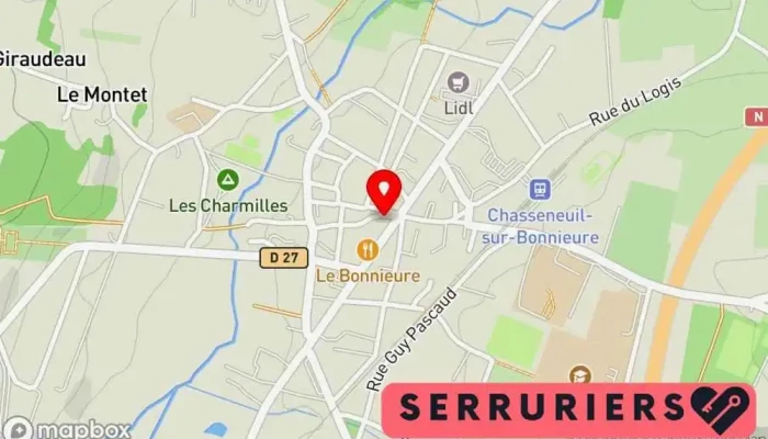 carte de Cordonnerie Multiservices Cordonnier à Chasseneuil-sur-Bonnieure