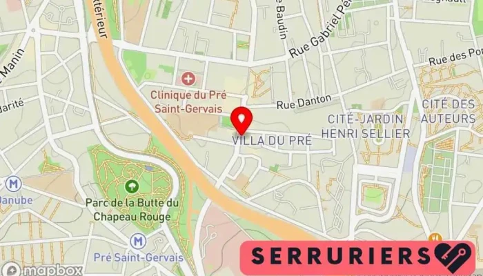 carte de Cordonnerie Serrurerie Chhuon Guy Bun Nghi Cordonnier, Serrurier à Le Pré-Saint-Gervais