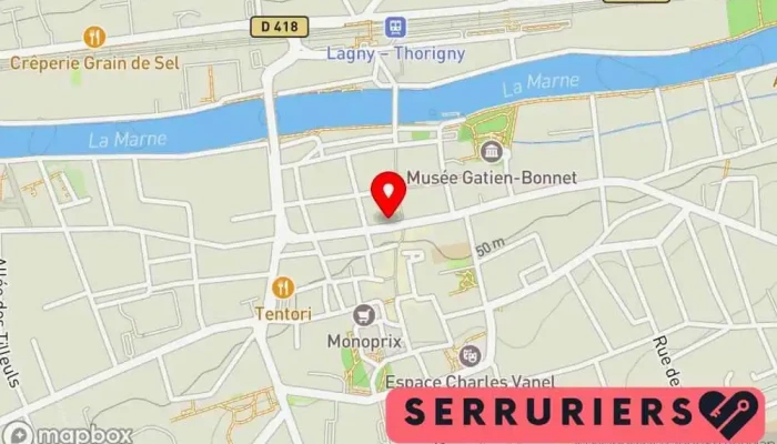 carte de Cordonnerie Serrurerie de Lagny Cordonnier à Lagny-sur-Marne