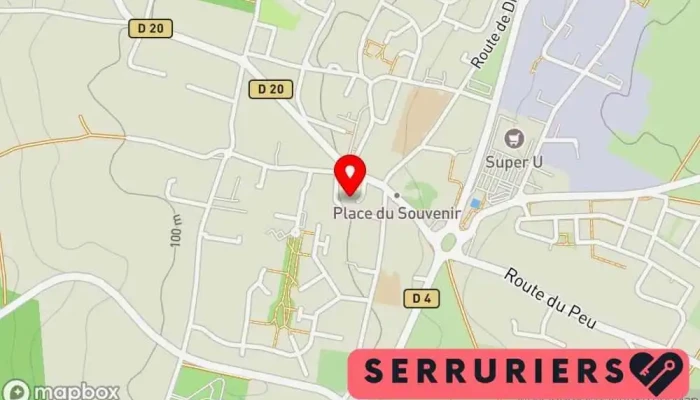 carte de Depann'serrurerie Service de serrurerie d'urgence, Serrurier à Saint-Georges-lès-Baillargeaux