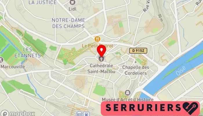 carte de DISS BOUTIQUE SERRURERIE Boutique de serrurerie, Service de serrurerie d'urgence à Pontoise
