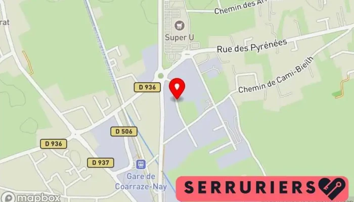 carte de Douillet métallerie Siège social à Coarraze