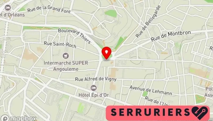 carte de Fichet Serrurier à Angoulême
