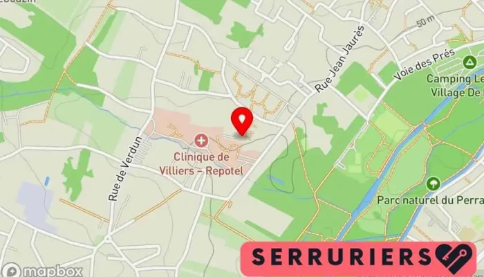 carte de HD. SERRURE Serrurier, Service de serrurerie d'urgence, Vitrier, Menuisier à Villiers-sur-Orge