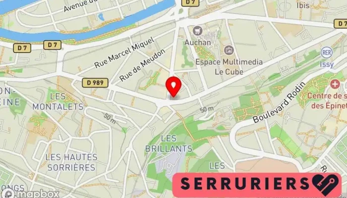 carte de IBER PROTECTION - Point Fort Fichet Serrurier, Fournisseur de portes, Service de serrurerie d'urgence, Vitrier à Issy-les-Moulineaux