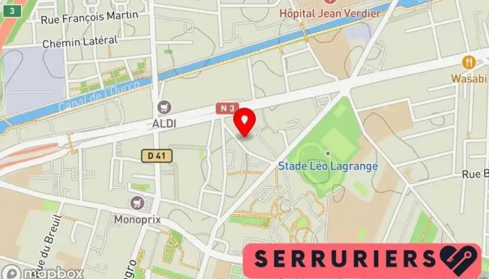 carte de INMO SERRURERIE 93 Serrurier à Bondy