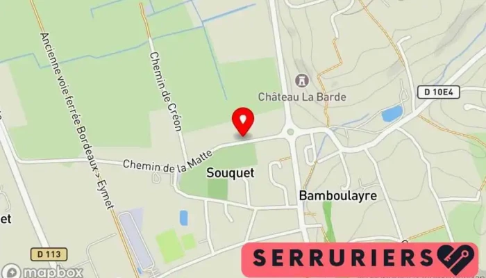 carte de Intervention Serrurerie Service de serrurerie d'urgence à Bouliac