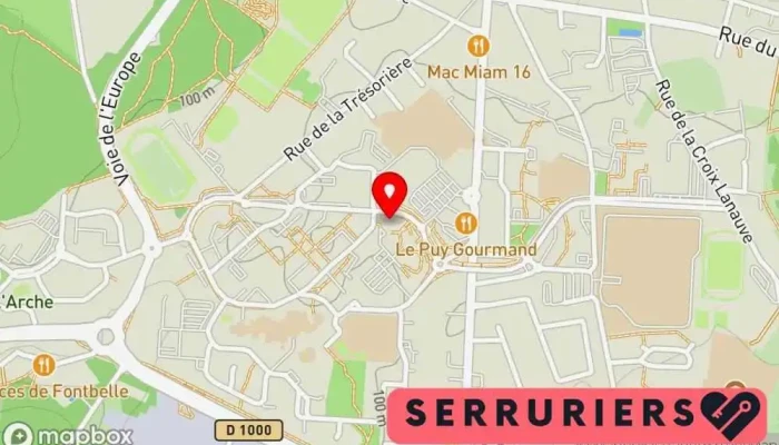 carte de La Clé Auto Serrurier à Angoulême