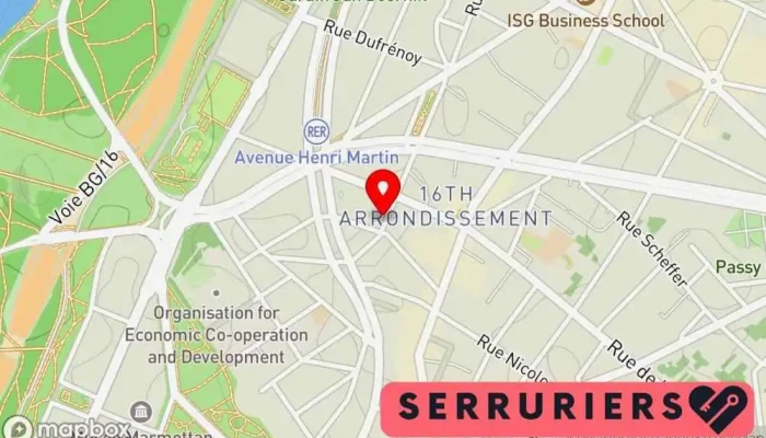 Las De La Serrurerie Paris 16 Carte - Paris