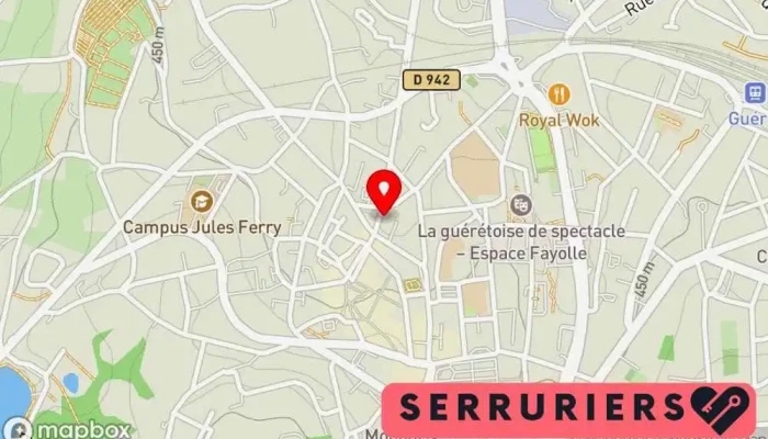 carte de Leprat Sécurité Serrurier à Guéret