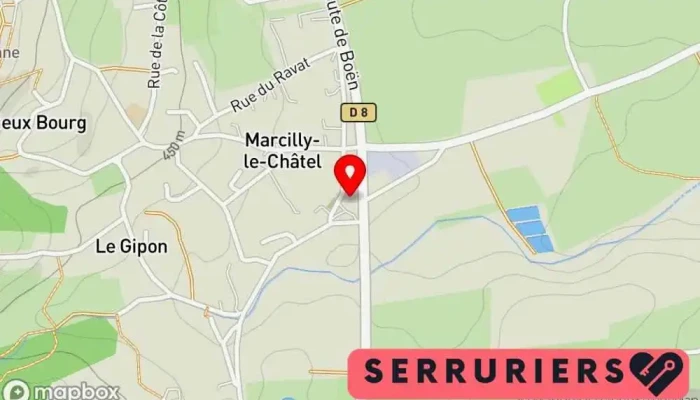 Marcilly -  Le Chatel Carte - Marcilly-le-châtel