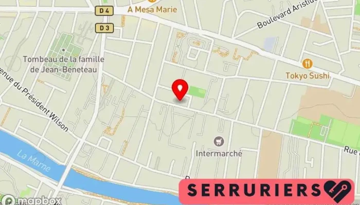 carte de Riviere Serrurier Champigny-sur-Marne Serrurier, Service de serrurerie d'urgence à Champigny-sur-Marne