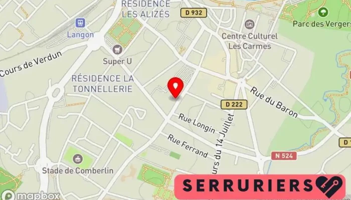 carte de S2MD Serrurier à Langon