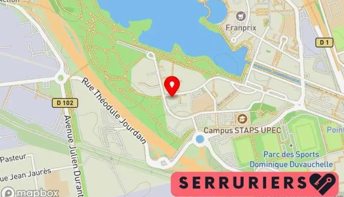 carte de Securycles Serrurier, Service de serrurerie d'urgence, Vitrerie - miroiterie, Plombier, Vitrier à Créteil
