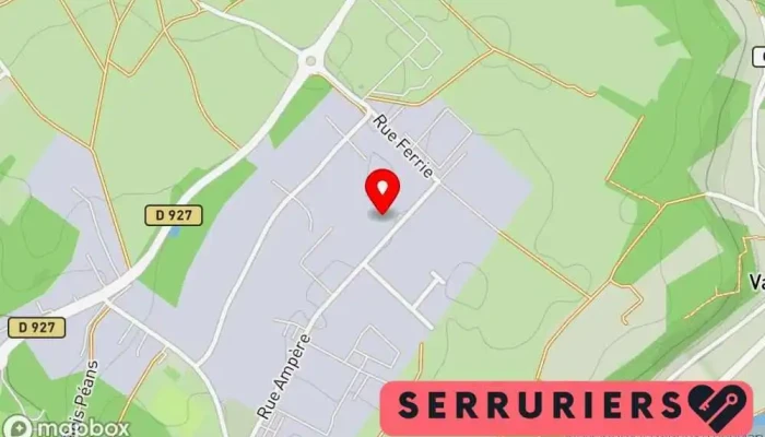 carte de SERRURERIE 42 Sarl Entreprise de transformation des métaux, Service de serrurerie d'urgence, Atelier de métallerie à Ennery