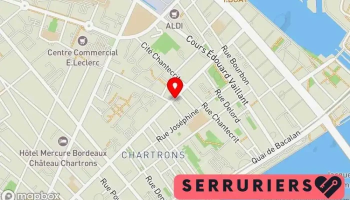 carte de Serrurerie Bordelaise Serrurier, Fournisseur de portes, Service de serrurerie d'urgence, Service de reproduction de clés, Magasin de coffres-forts à Bordeaux