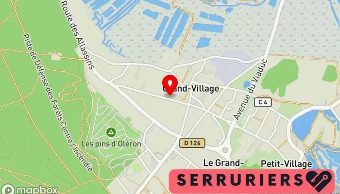 carte de Serrurerie Serrurier à Le Grand-Village-Plage