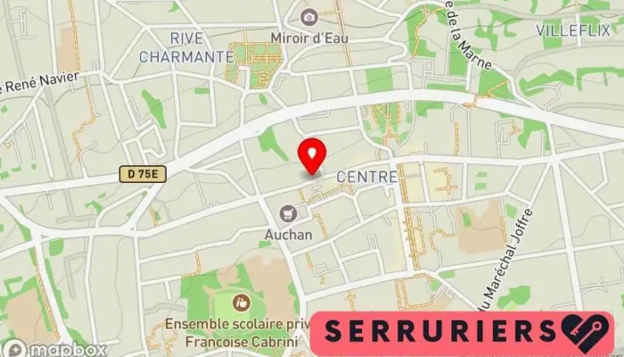 carte de SERRURERIE DU CENTRE Serrurier, Service de serrurerie d'urgence, Boutique de serrurerie à Noisy-le-Grand