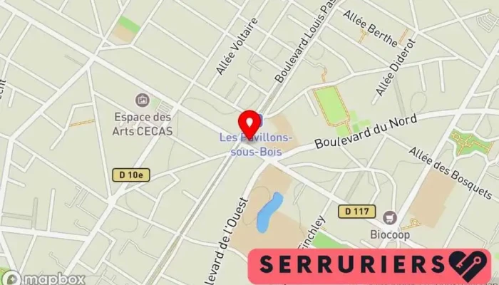 carte de Serrurerie et plomberie Serrurier, Électricien, Service de serrurerie d'urgence, Vitrerie - miroiterie, Chauffagiste, Boutique de serrurerie, Plombier, Vitrier à Livry-Gargan
