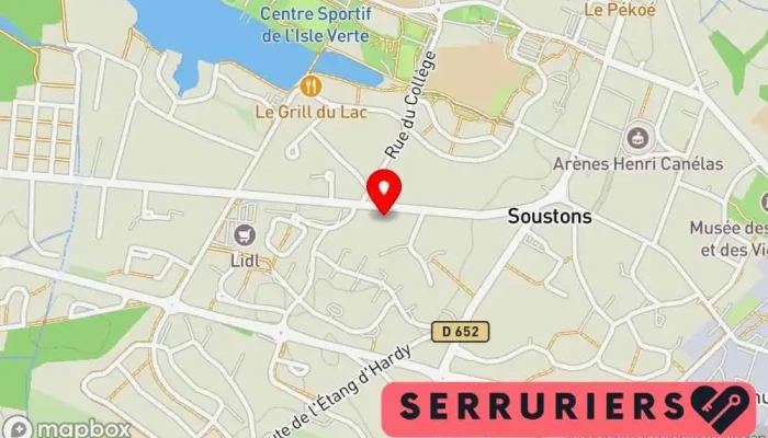 carte de Serrurerie landaise Atelier de métallerie, Fenêtre en aluminium, Service de serrurerie d'urgence, Vitrerie - miroiterie, Serrurier, Vitrier à Soustons