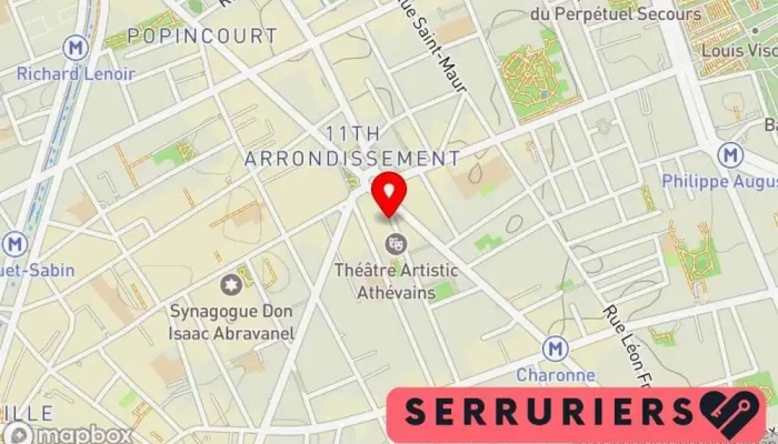 Serrurerie Richard Lenoir -    Serrurier Paris 11   Depannage   Reproduction De Cles   Ouverture De Porte   Paris 11 Carte - Paris