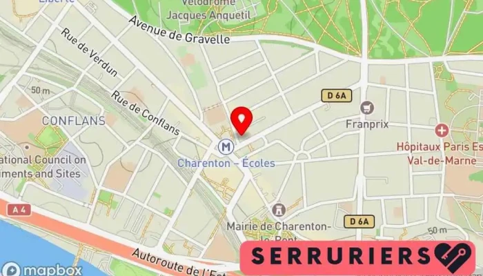 carte de Serrure'YES Serrurier à Charenton-le-Pont
