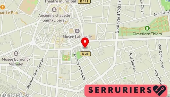 carte de Serrurier Fichet à BRIVE LA GAILLARDE Serrurier à Brive-la-Gaillarde