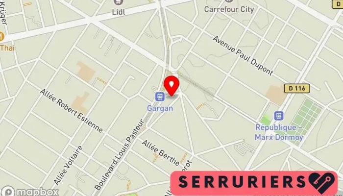 carte de Serrurier MMY Service de serrurerie d'urgence à Les Pavillons-sous-Bois