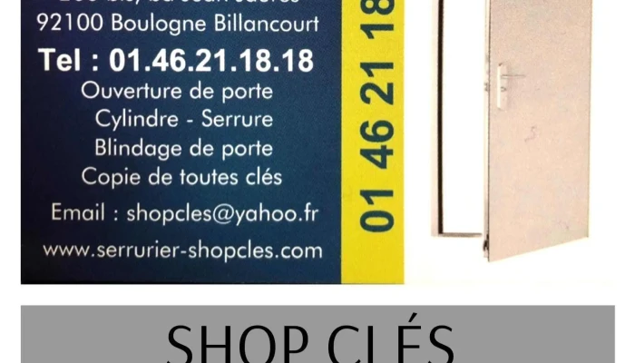 Shop Clés - serrurier Boulogne Billancourt 92 - 92100 Boulogne-Billancourt