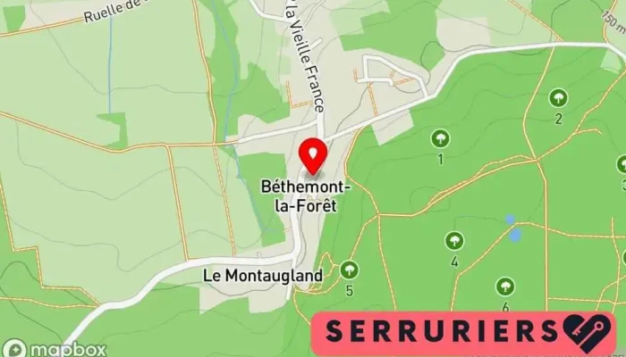 carte de T C Serrurerie Serrurier à Béthemont-la-Forêt