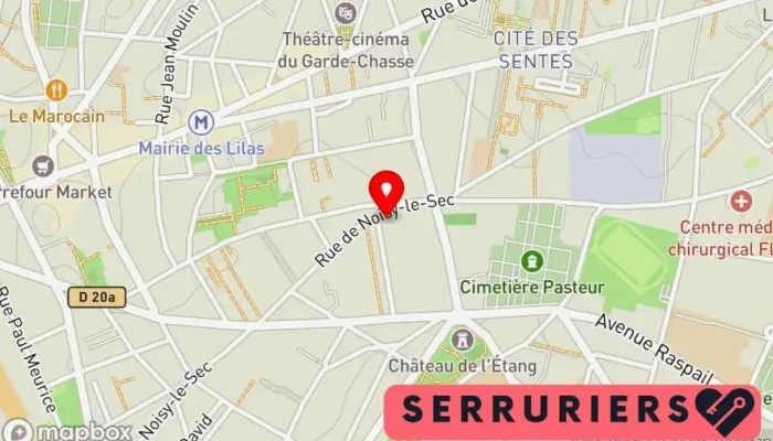 carte de YJ SERVICES - Serrurier de France Serrurier, Service de serrurerie d'urgence, Vitrier à Bagnolet